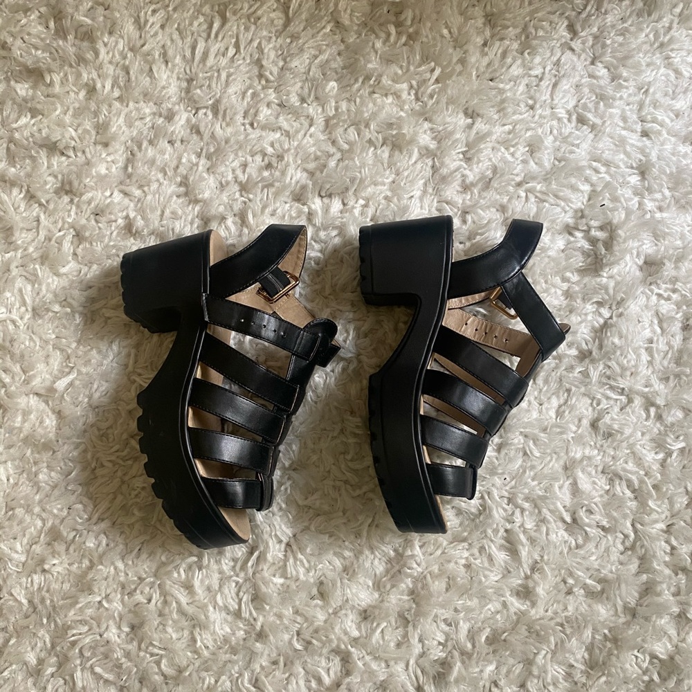 Gladiator block heel sandals